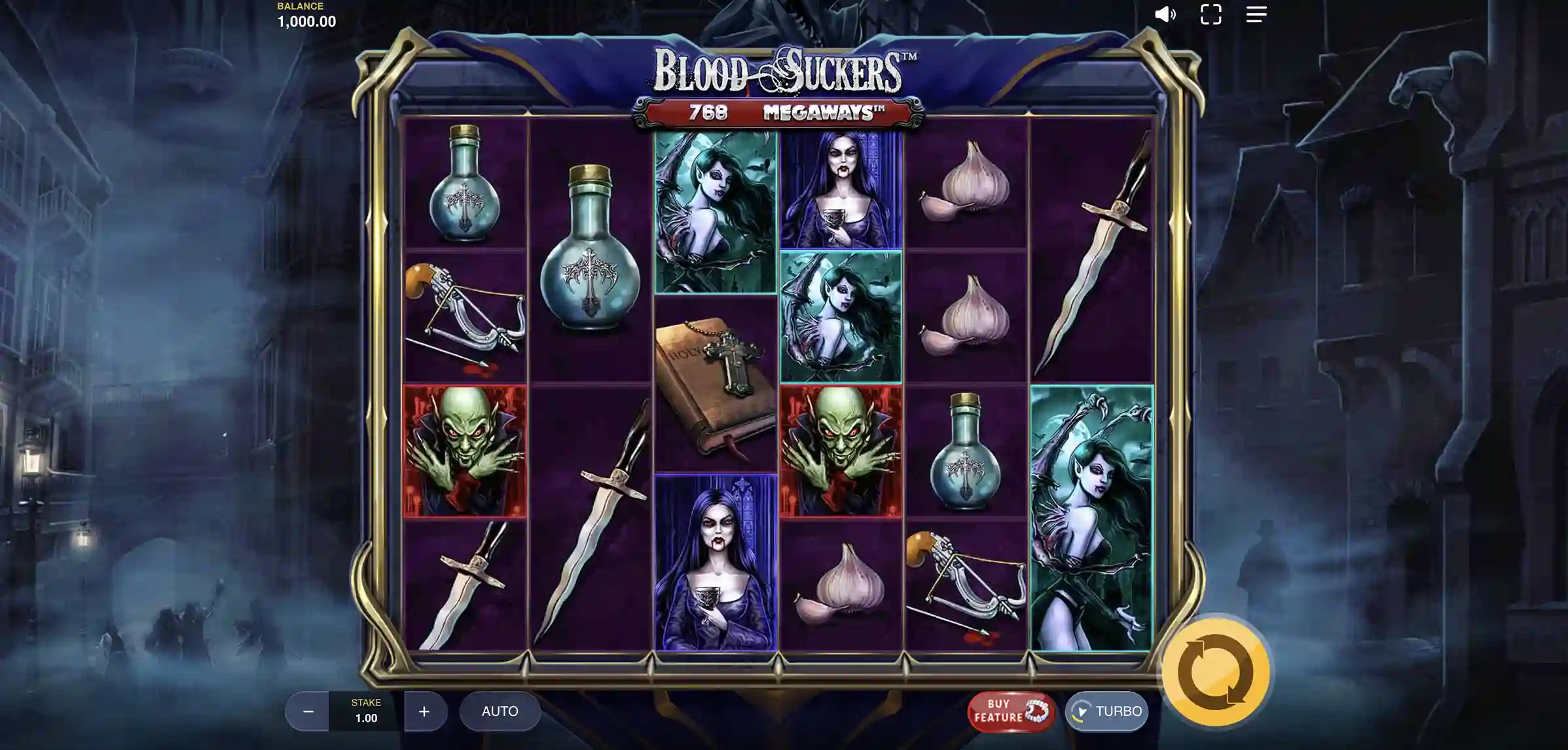Blood Suckers Megaways reels — variable grid mechanic